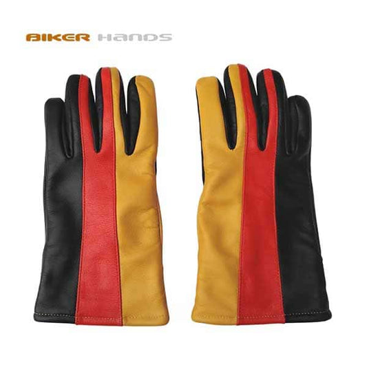 Vintage Biker Gloves Custom German Flag Leather Germany