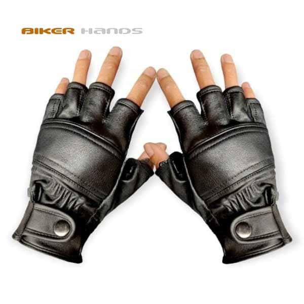 luxurious-black-fingerless-leather-motorcycle-gloves